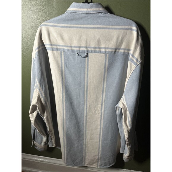 NWT Topman Men's Medium Cotton Long Sleeve Button Up Striped Shirt Trendy Fall - Picture 4 of 4